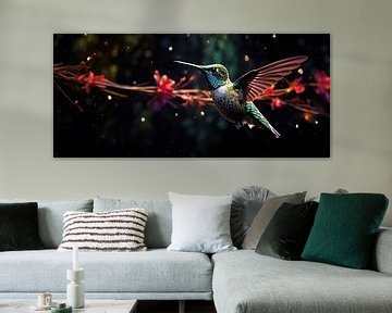 Sterrennacht Kolibrie | Kolibrie Nachthemel van Blikvanger Schilderijen