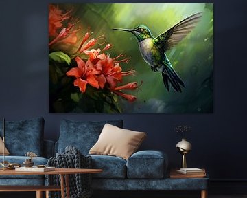 Green Hummingbird Artwork by Blikvanger Schilderijen