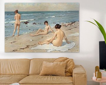 Strandparty mit badenden Frauen von Peter Balan