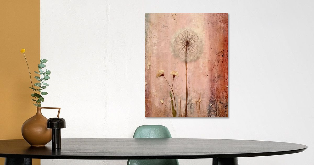Floral fantasy: abstract dandelion art with a rustic touch by Floral  Abstractions