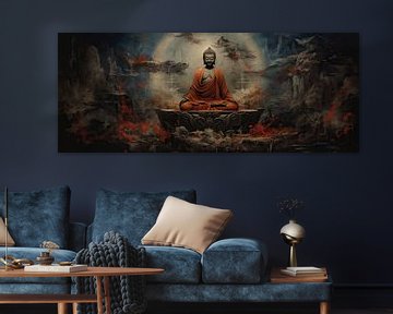 Buddha | Orange Rouge sur Tableaux ARTEO