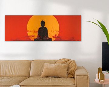 Buddha Silhouette | Buddha Kunstwerk von ARTEO Gemälde