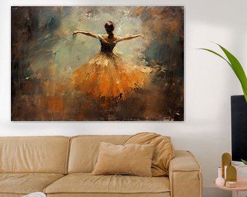 Danseuse peignant l'orange sur Tableaux ARTEO