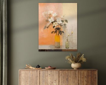Stilleven van twee vazen met bloemen van Studio Allee