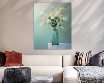 Stilleven van een vaas met witte bloemen van Studio Allee