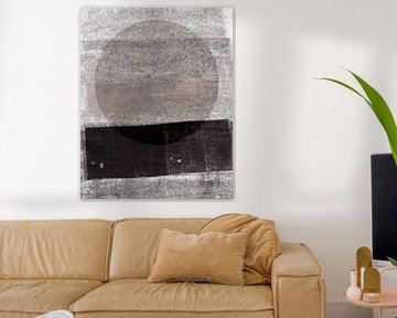 Ikigai. New beginning. Minimalist abstract in neutral palette by Dina Dankers