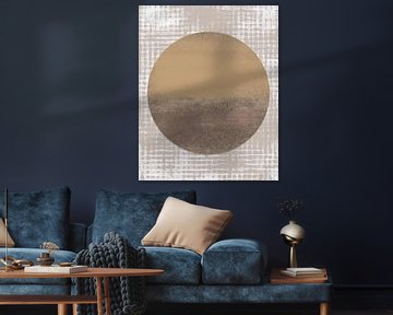 Ikigai. New beginning. Minimalist abstract in beige and terra by Dina Dankers