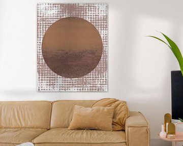 Ikigai. New beginning. Minimalist abstract in rusty brown by Dina Dankers