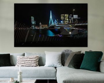 Mooie skyline van Rotterdam bij nacht van Chihong