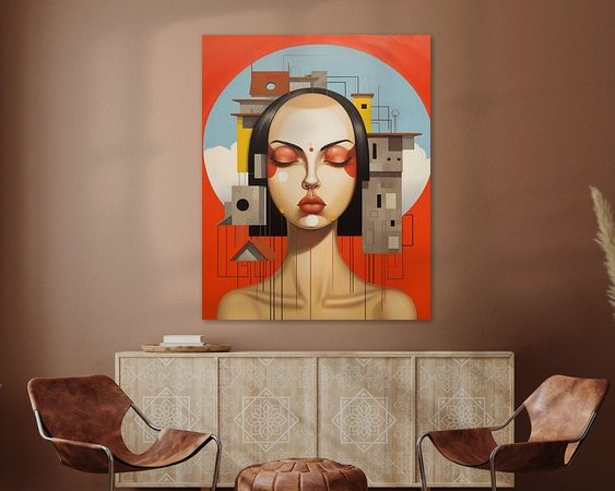 Voorbeeld van het werk in een kamer