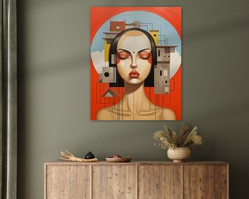 Bauhaus Femme : Harmonie chromatique abstraite sur Dream Designs art work