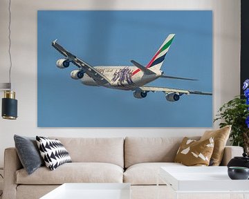 Airbus A380 d'Emirates en livrée Paris Saint Germain. sur Jaap van den Berg