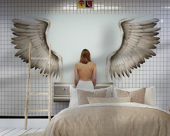 Voorbeeld van het werk in een kamer
