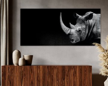 The strong rhinoceros on a black background by MADK