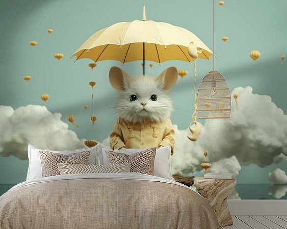 Voorbeeld van het werk in een kamer