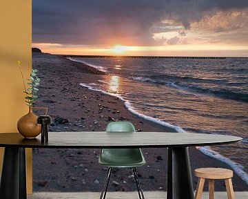 Sunset on the beach at Zingst, romantic by Martin Köbsch
