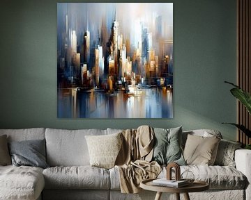 New York Brown Blue by FoXo Art