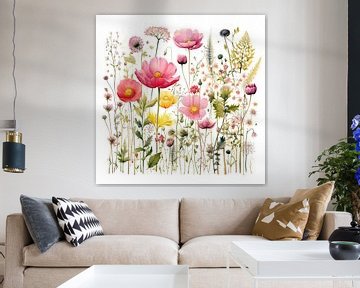 Kleurrijke illustratie van weidebloemen van ARTemberaubend