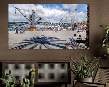 Oude haven, Genua, Italië. van Jaap Bosma Fotografie