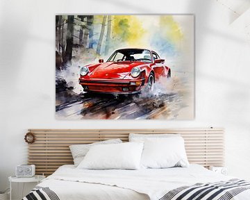Red Porsche 911 turbo by PixelPrestige