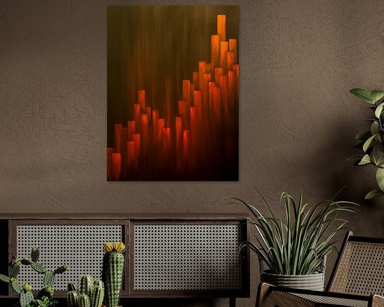 Voorbeeld van het werk in een kamer