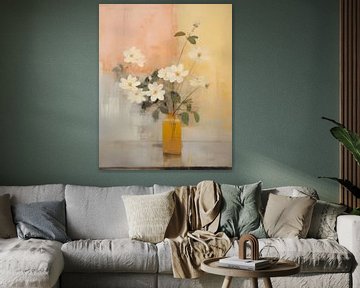 Fleurs des champs dans un vase, couleurs pastel sur Studio Allee