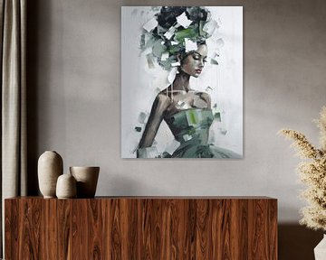 Modern en abstract portret van Carla Van Iersel