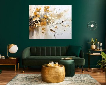 Goldene Flora von Abstraktes Gemälde