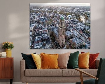 Zwolle Peperbus church tower during a cold winter sunrise by Sjoerd van der Wal Photography