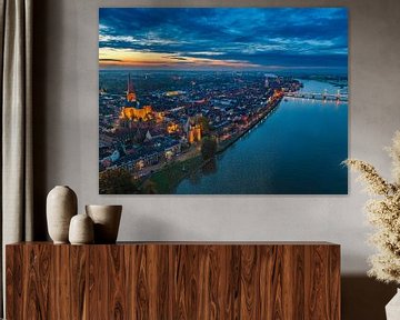 Kampen on the banks of the river IJssel during sunset by Sjoerd van der Wal Photography