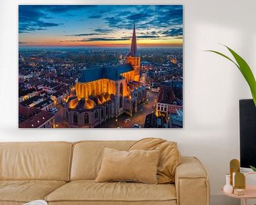 Kampen Bovenkerk in de oude stad tijdens zonsondergang van Sjoerd van der Wal Fotografie