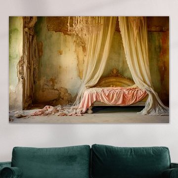 Verlassene Orte, alte Villa, Schlafzimmer von BowiScapes – Kunst und urbane Wandgestaltung