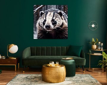 Wildlife - Portrait of a European badger (1) by Johanna's Art