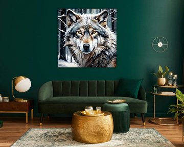 Wildtiere - Porträt eines Wolfes (5) von Johanna's Art