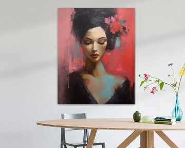 Dromerig portret in warme kleuren van Carla Van Iersel