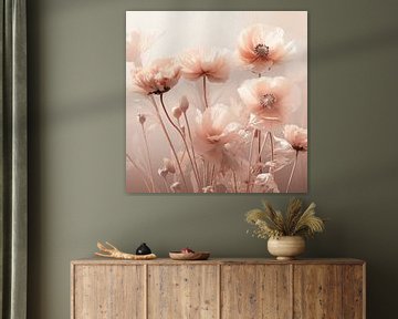 Delicate Flower Impressions in Peach Fuzz by Karina Brouwer