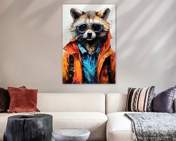 Raccoon animal art #raccoon