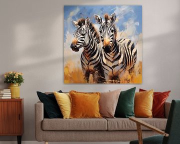 Zebra's Ölgemälde künstlerisch von TheXclusive Art