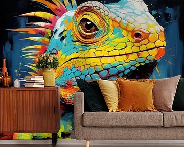 Eidechse bunt künstlerisch Pop Art Stil