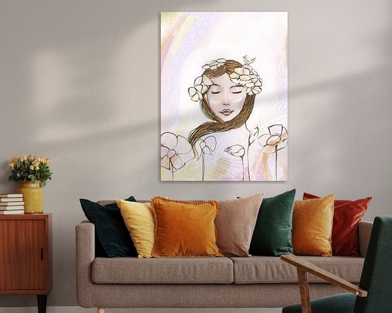 Voorbeeld van het werk in een kamer