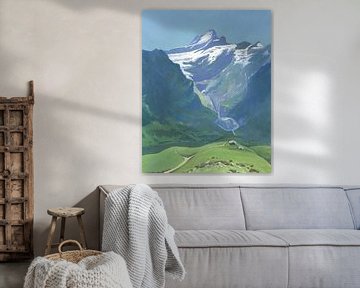 Schreckhorn vanaf Grindelwald First van Anke Meijer