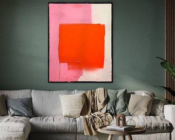 Modern abstract in roze en rood van Studio Allee