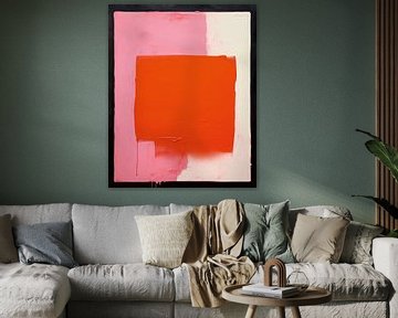 Modern abstract in roze en rood van Studio Allee