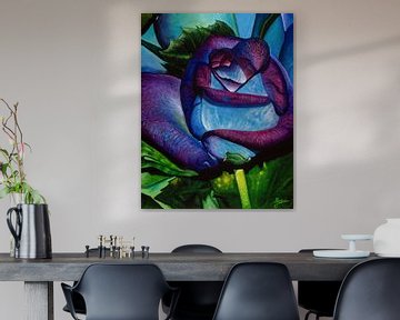 Blauw-paarse roos van Carolien Bol