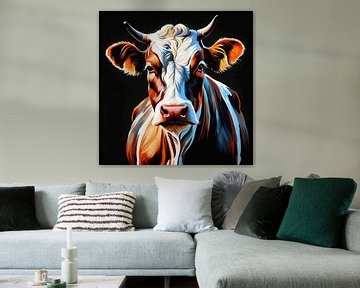 Porträt Kuh - Kuh 1 von Wall Art Wonderland
