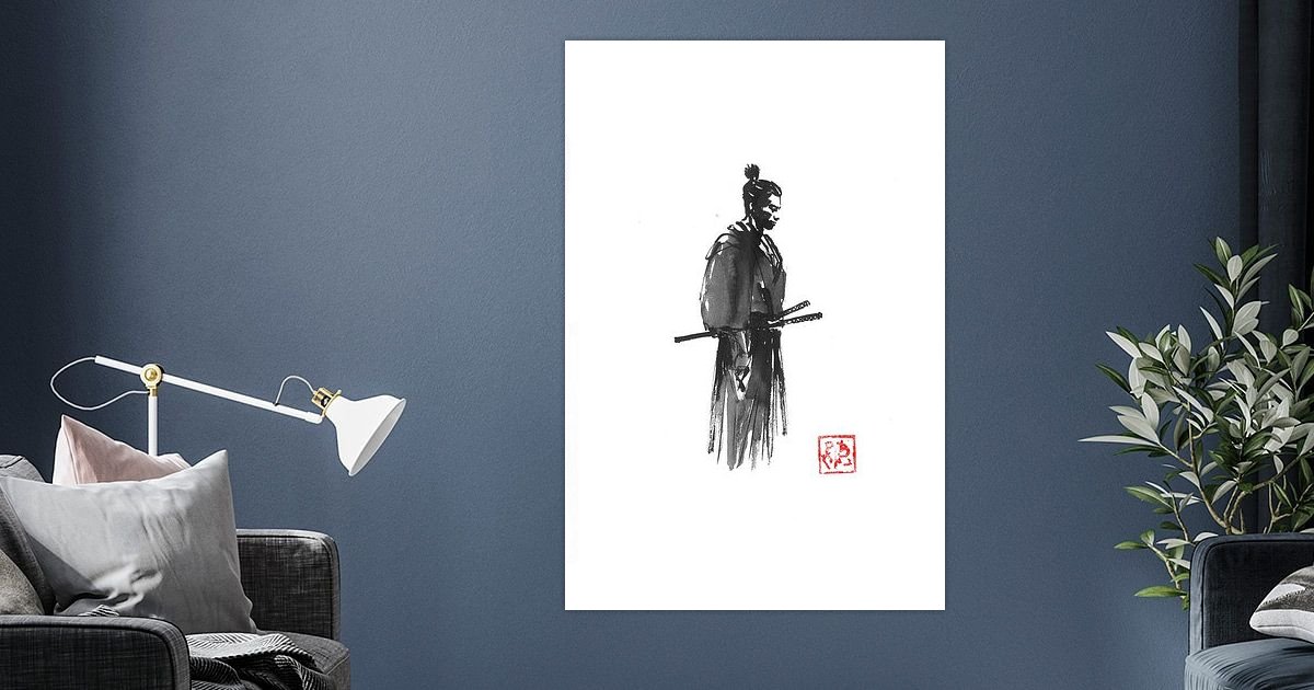 Tableau Toile 40x40 Cm – Nobles Épées De Samouraïs – Décoration Murale Impression D'Art, Fabriqué En Allemagne