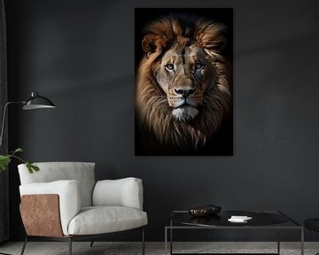 Majestueuze Leeuw Blik | Realistisch Leeuwportret van ARTEO Schilderijen