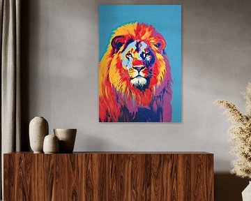 Poster lion Pop Art sur Niklas Maximilian