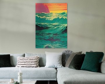 Waves Poster Pop Art by Niklas Maximilian