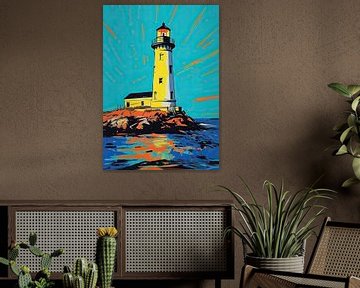 Lighthouse Poster Pop Art Art Print by Niklas Maximilian